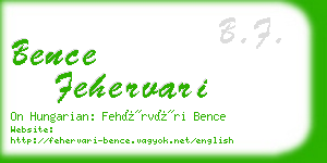 bence fehervari business card